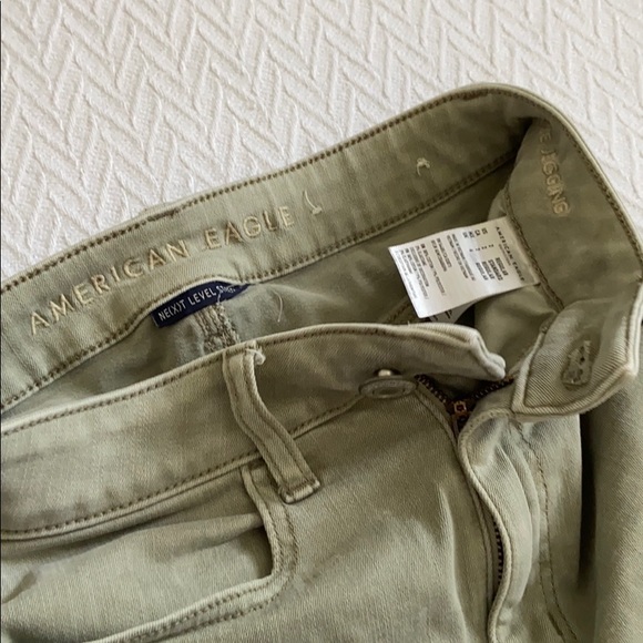 Green Next Level Stretch American Eagle Jeggings - Picture 2 of 3